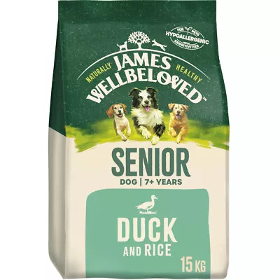 James Wellbeloved Duck & Rice Senior Dry Dog Food - 15kg • £65.51