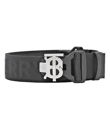 $440 Burberry Tb Sport Clip 40 Black Logo Leather Trim Magnet Buckle Belt 100 40 • $165