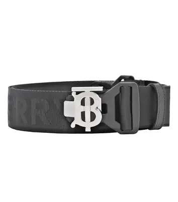 $440 Burberry Tb Sport Clip 40 Black Logo Leather Trim Magnet Buckle Belt 95 38 • $165