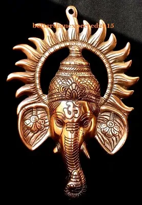 11  Ganesh Ganesha Wall Hanging Handmade Home Decor Art Metal Copper Plated Idol • $17.91