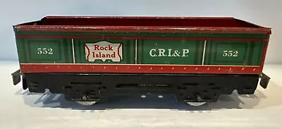 Marx O Scale Rock Island CRI&P Gondola 552 1-way Couplers Tin Train Car Vintage • $14.95