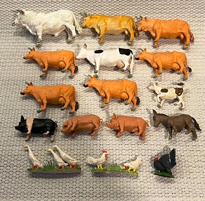£20 • Buy Britains Vintage 1969 - 1972 Farm Animals Bundle: Cows, Bulls, Pigs ,Birds.