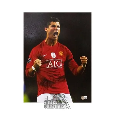 Cristiano Ronaldo Autographed Manchester United 12x16 Photo - BAS LOA • $449.96