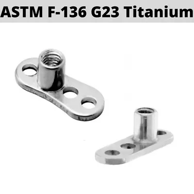 Pair 14g 2.5mm Rise G23 Implant Grade Solid Titanium Micro Dermal Anchor Base  • $7.90