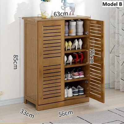 $99.95 • Buy Wooden Bamboo Shoe Cabinet Shoe Rack 5 Tier Cupboar Pantry Shelf Organizer 63cm