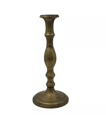 Vintage Victorian Heavy Solid Brass 10  Tall Candlestick Candleholder 1.11 Lb  • $29