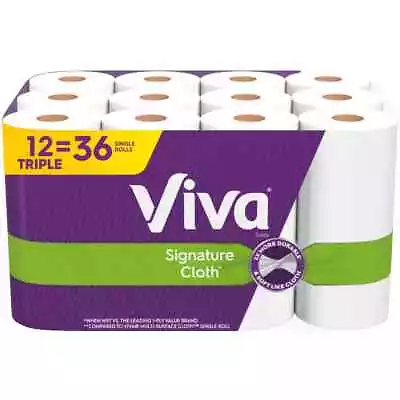 Viva Signature Cloth Sheet Paper Towels 12 Triple - Rolls 141 Sheets Per Roll • $40.87