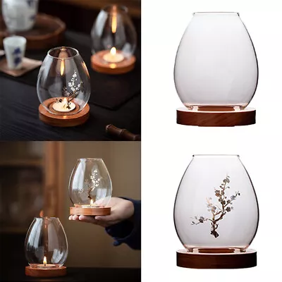 $13.91 • Buy Transparent Glass Candle Holder Retro Oil Lamp Shape Decoration Windproof Cover