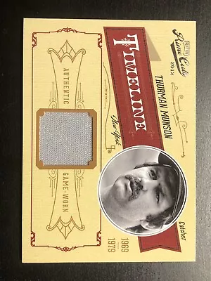 Thurman Munson Game Used Jersey 2012 Timeline  Ny Yankees Panini 99/99! • $74.99