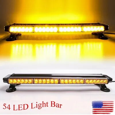 26'' 54 LED Strobe Light Bar Rooftop Double Side Emergency Warning Yellow Amber • $68.95