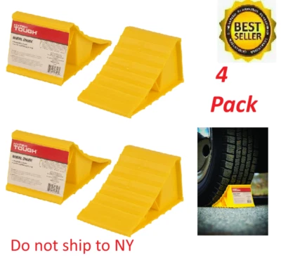 $21.97 • Buy X4 Tire Stopper Wheel Chocks Blocks Heavy Duty For Car Truck Rv Camper Trailer