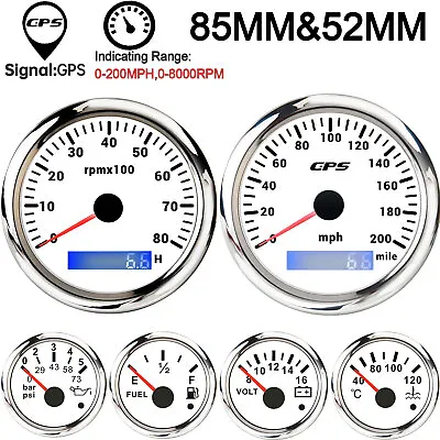 6 Gauge Set 85mm Waterproof GPS Speedometer 200MPH For Marine Boat Car Truck ATV • $130.95