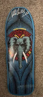 Powell Peralta Mike Vallely Signed Skateboard Deck - Elephant - Light Blue • $349.99