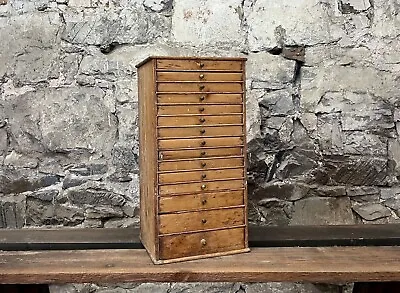 £230 • Buy Small Pine Collectors Chest Of 15 Graduated Drawers | Watchmakers Drawers