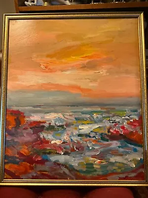 Sunset At Laguna By Juan Guzman Painting Fauvism Impressionism 20 X 24 Framed • $850