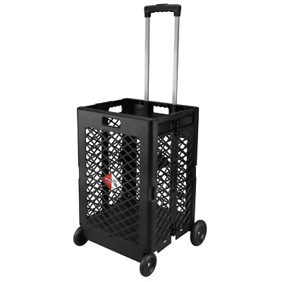$41.24 • Buy Folding Shopping Cart Wheels Collapsible Rolling Storage Foldable Laundry Basket