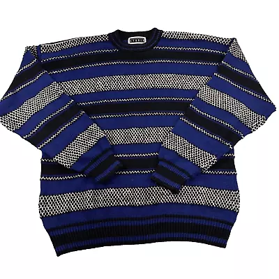 Vintage Studio Sweater Men’s XL Pullover Textured Striped Geometric Grunge Dad • $21.95