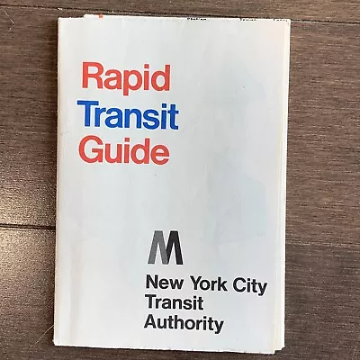 Vintage 1968  NEW YORK CITY Rapid Transit Guide SUBWAY MAP MTA • $50