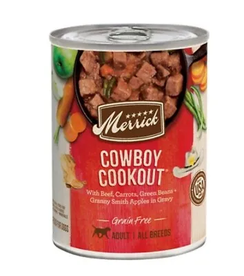 Merrick Grain Free Wet Dog Food Cowboy Cookout - (12) 12.7 Oz. Cans • $43.95