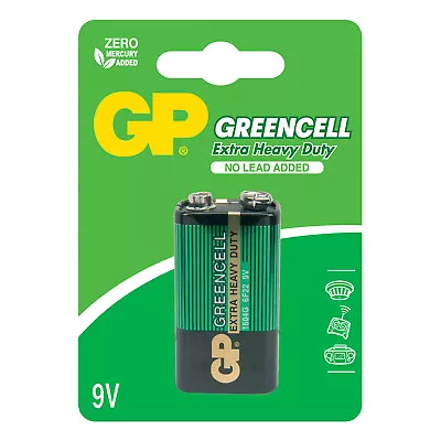 GP GreenCell 9V Battery MN1604 6LR61 PP3 BLOCK 6F22 Extra Heavy Duty Smoke Alarm • £3.57