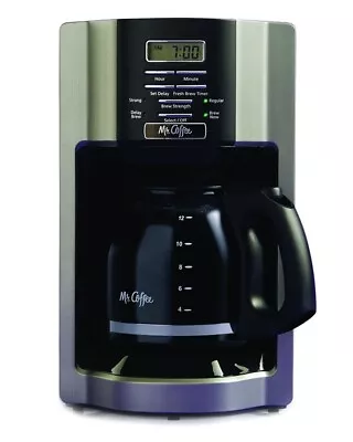 Mr. Coffee 12-Cup Programmable Coffeemaker Rapid Brew Brushed Metallic • $31.08