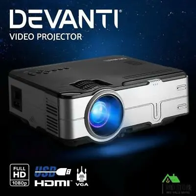 $130.90 • Buy Devanti Mini Video Projector Portable HD 1080P 1200 Lumens Home USB VGA