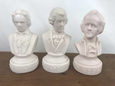 Vintage Classical Music Composers 4  Plastic Busts Haydn Beethoven Mozart • $19.95
