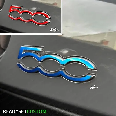 Electronica Blue 500 Dashboard Badge Overlay Decal Sticker Fiat 500 & Abarth 595 • £3.95