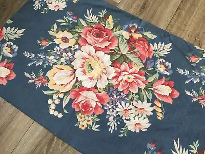 VTG Ralph Lauren Kimberly Pillowcase Single Standard Blue Floral Flower Bouquet • $18.98