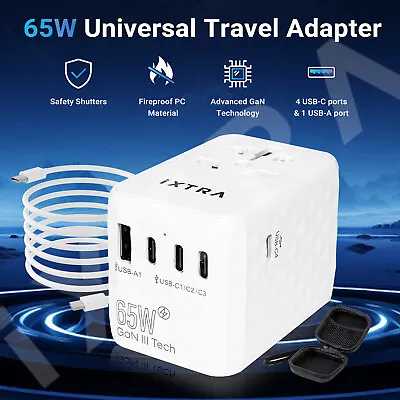 International Universal Travel Adapter 4 USB-C &USB-A Ports Converter Plug Power • $49.99