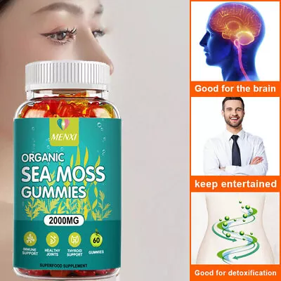 Sea Moss Gummies 2000mg - Irish Sea Moss Raw Bladderwrack Burdock Root For Adult • $42.99