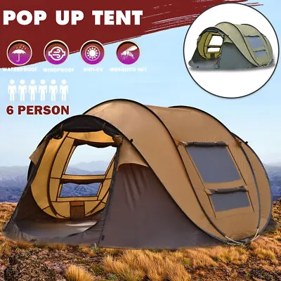 $95 • Buy Waterproof Instant Beach Camping Tent 6 Person Pop Up Tents Family Hiking Dome