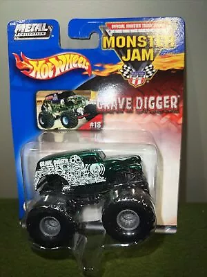 Hot Wheels Monster Jam #18 Grave Digger Green Chrome Chase 2002 SUPER RARE 1:64 • $22.95