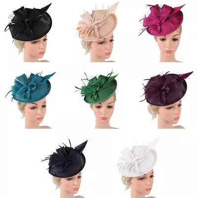 New Flower Feather Fascinator Hat Mesh Hair Band Evening Party Tea Party • £7.17