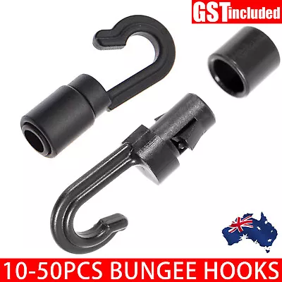 10-50X Plastic Kayak Bungee Shock Cord Open End Hooks For 6mm Rope Terminal Ends • $6.68