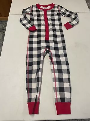 Hanna Andersson  100% Organic Cotton  Long Johns 1 Pc Union Suit Pajamas 100 4 • $16.50