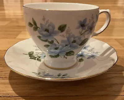 Vintage Bone China Queen Anne England Blue Flowers Cup & Saucer • $15