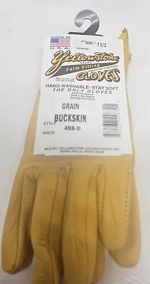 NEW - BUCKSKIN LEATHER GLOVES - Yellowstone Brand Washable - Driving/Work Gloves • $16.50