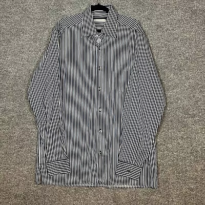 Ermenegildo Zegna Shirt Mens 2XL XXL Blue Striped Long Sleeve Button Up Comfort • $18.99