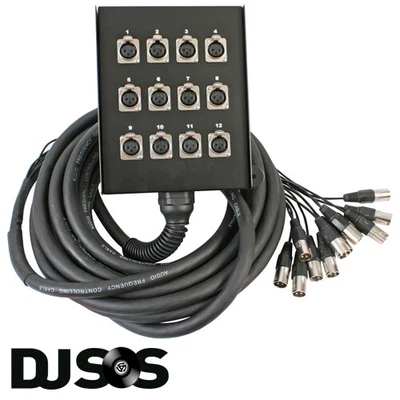 £66.39 • Buy PULSE PLS00329 12 Sends 12 Way XLR Multicore StageBox 10m Stage Snake