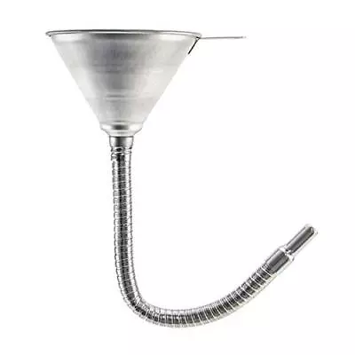 Spout Funnel With 14-9/16  Long Flexible Hose And Strainer Steel Universal P... • $25.47