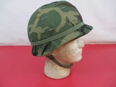 Post-Vietnam M1 Ground Troop Helmet Complete W/Liner  Woodland Cover Dtd 1983 #1 • $106.99