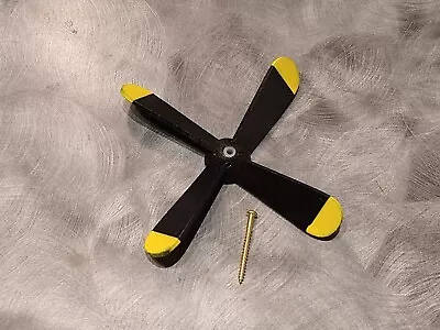 ONE  5.5   Airplane Whirligig Propeller Fully Assembled Painted  4 BLADE WOOD • $13.75