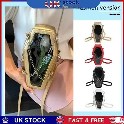 Women Shoulder Bag Phone Bag Crossbody Bag Coffin Shape PVC PU For Office Travel • £9.69
