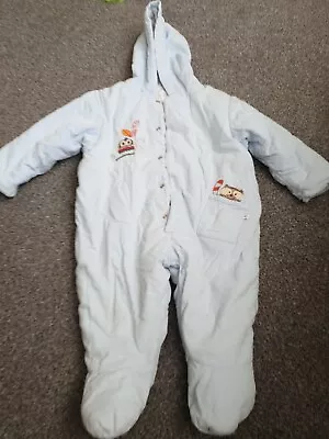 £3.50 • Buy Baby Boys 6-9 Months Snowsuit All In One Winter Marks And Spencers M&S Baby Blue