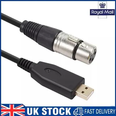 USB Male To 3-Pin XLR Female Audio Cable For Microphone Instrument Recording • £9.99