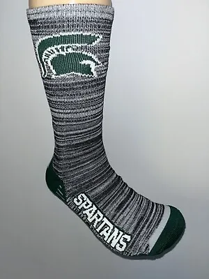 Michigan State Spartans College Mens Logo Vertical Back Crew Socks Mens Large Q • $9.39