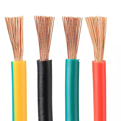 RV 0.75mm²- 4.0mm² PVC Insulated - Pure Copper Single Core Wire Various Colors • £1.98