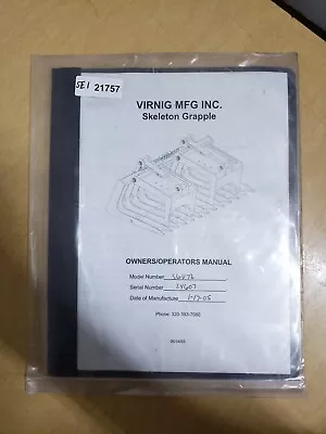 Virnig MFG Inc. SGV72 Skeleton Grapple Operators Manual • $22.76