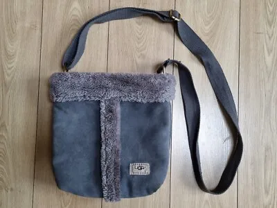 UGG Australia Denim Blue/grey Suede Flurry Lined Handbag • £9.99
